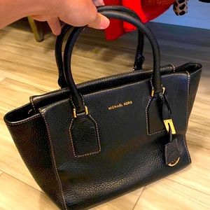 Black leather Michael Kors handbag with gold details